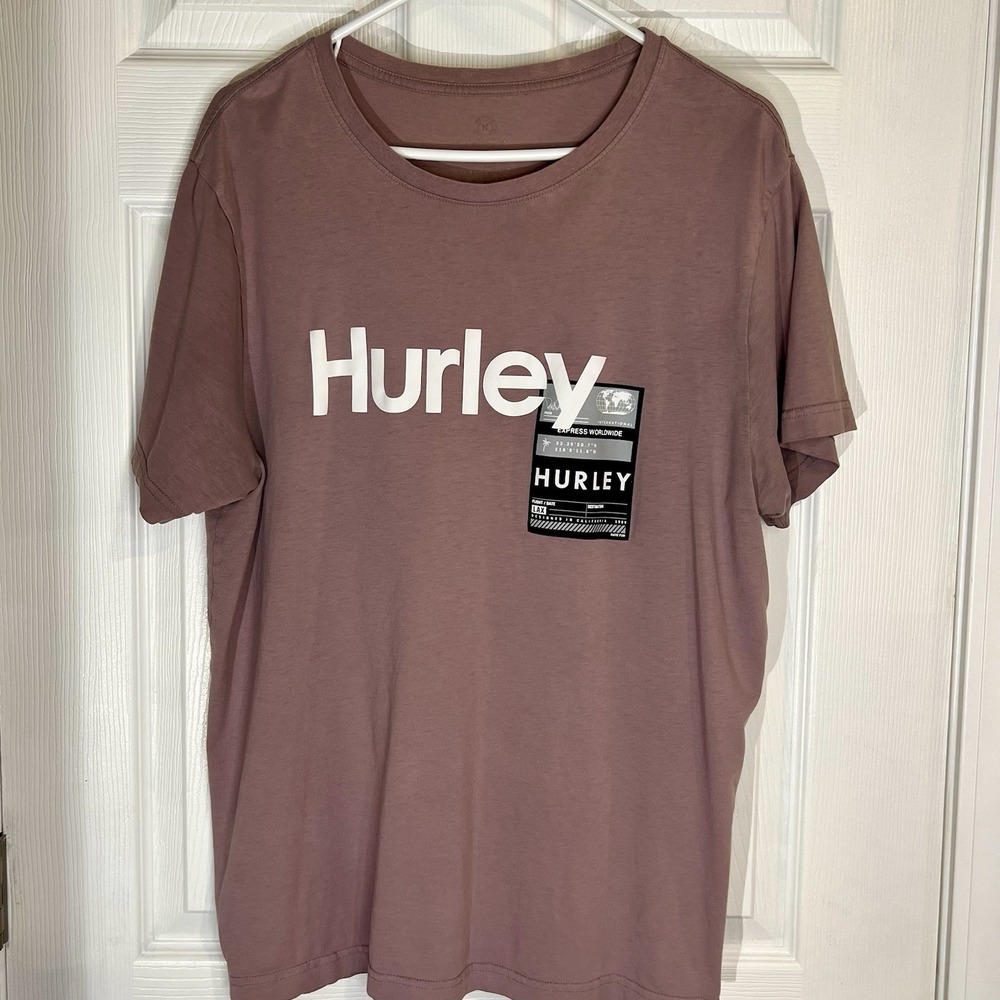 Hurley Women's Purple Graphic Logo Short Sleeve T T-Shirt‎ XL